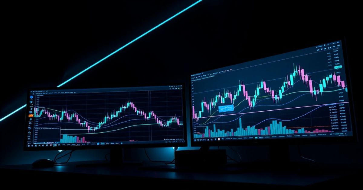 Plateforme Kingfisher Trading platform interface showing real-time cryptocurrency charts with candlestick patterns and technical indicators