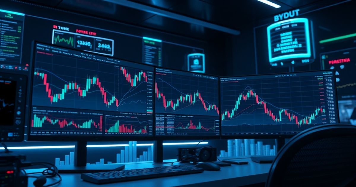 킹피셔 Trading platform interface showing real-time cryptocurrency charts with candlestick patterns and technical indicators