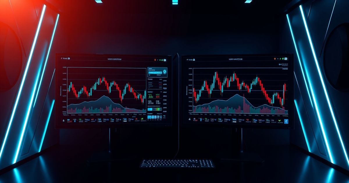 킹피셔 Trading platform interface showing real-time cryptocurrency charts with candlestick patterns and technical indicators